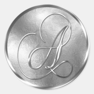Sticker Rond Sceau d'enveloppe en argent non MÉTALLIQUE