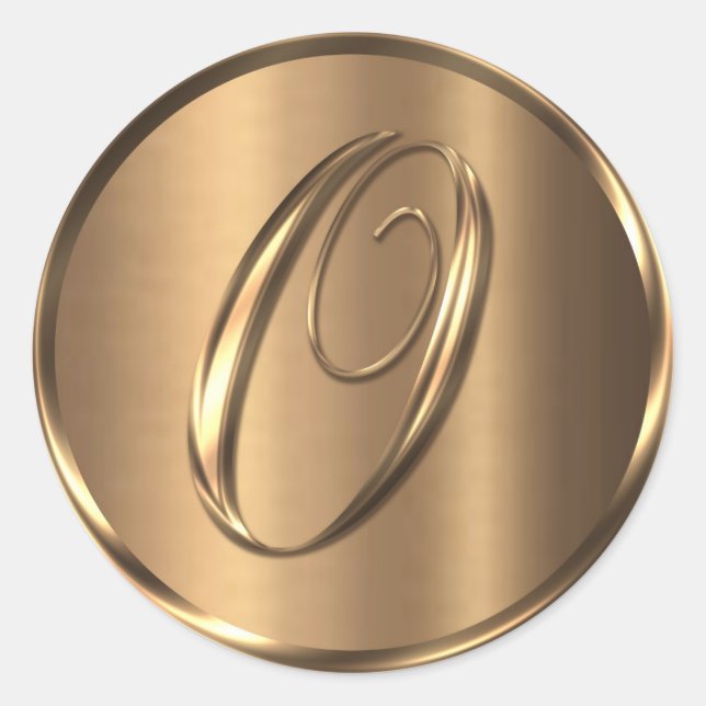Sticker Rond Sceau d'enveloppe en bronze non MÉTALLIQUE (Devant)