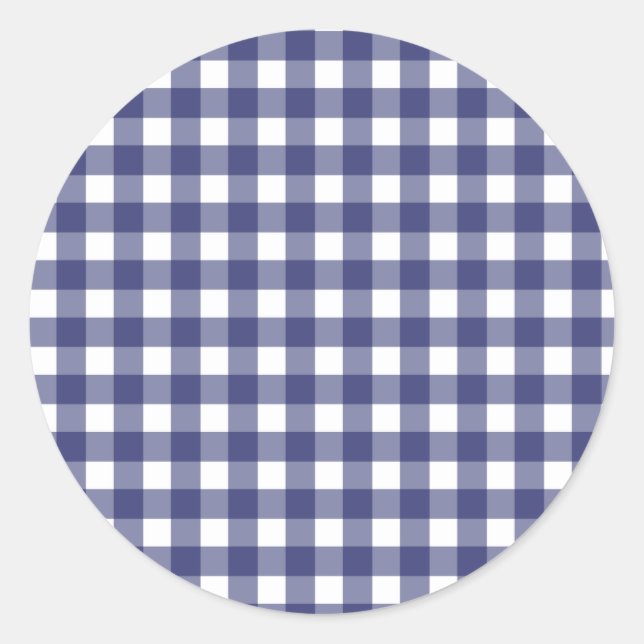Sticker Rond Sceau d'enveloppe En vichy bleu (Devant)