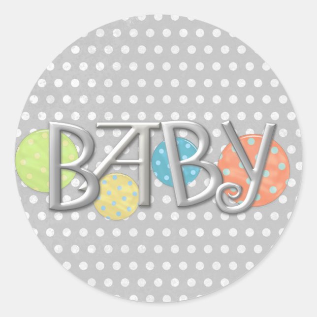 Sticker Rond Sceau d'enveloppe faire-part de naissance (Devant)