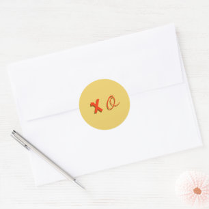 Sticker Rond Sceau d'enveloppe Festive Fall Red and Gold Type "
