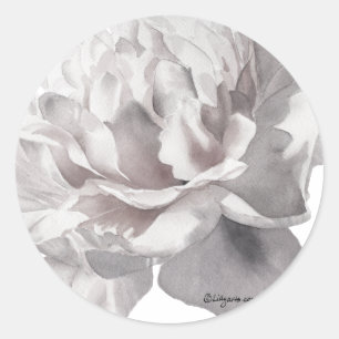 Sticker Rond Sceau d'enveloppe grise chaude Peony