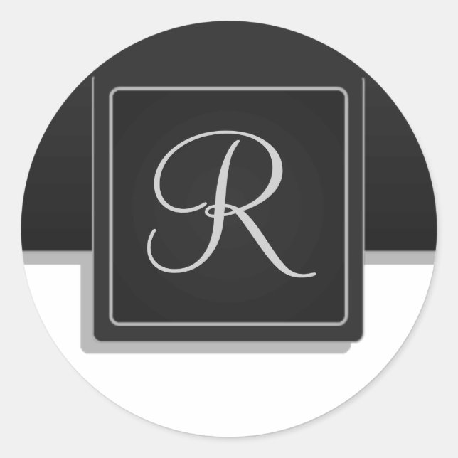 Sticker Rond Sceau d'enveloppe initiale à onglets (Devant)