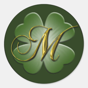 Sticker Rond Sceau d'enveloppe M du Mariage irlandais