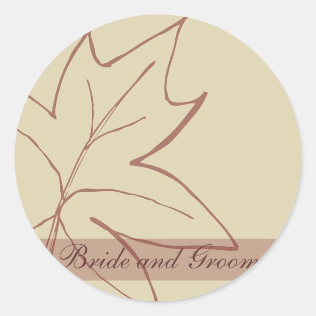 Sticker Rond Sceau d'enveloppe Mariage de la feuille d'érable d (Devant)