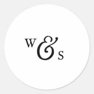 Sticker Rond Sceau d'enveloppe Mariage de monogramme rustique