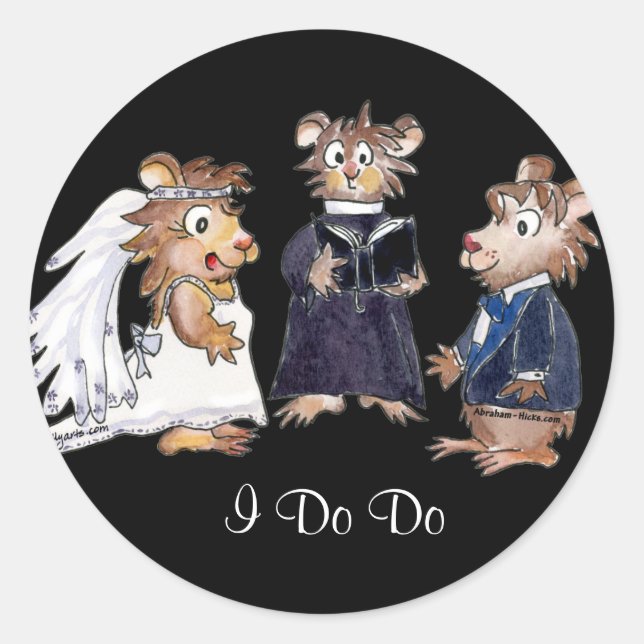 Sticker Rond Sceau d'enveloppe Mariage mignon Hamsters (Devant)