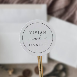 Sticker Rond Sceau d'enveloppe Mariage minimaliste