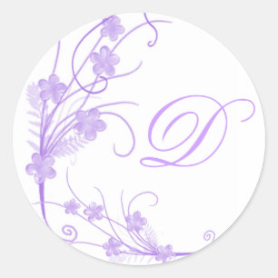 Sticker Rond Sceau d'enveloppe mariage monogramme