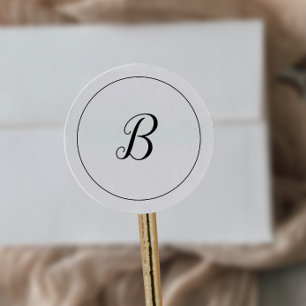 Sticker Rond Sceau d'enveloppe Mariage monogramme minimaliste