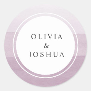 Sticker Rond Sceau d'enveloppe Mariage Ombre violet