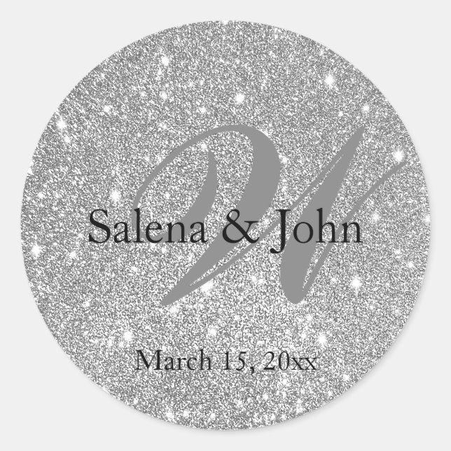 Sticker Rond Sceau d'enveloppe Mariage Parties scintillant arge (Devant)
