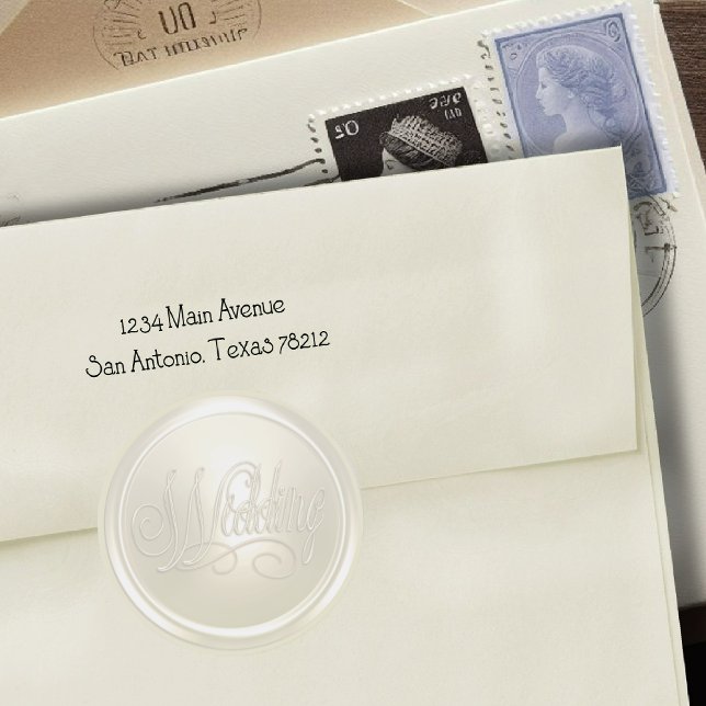 Sticker Rond Sceau d'enveloppe Mariage Pearl Ivory (Créateur téléchargé)