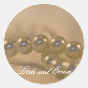 Sticker Rond Sceau d'enveloppe Mariage perles torsadées