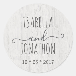 Sticker Rond Sceau d'enveloppe mariage   Romantique rustique