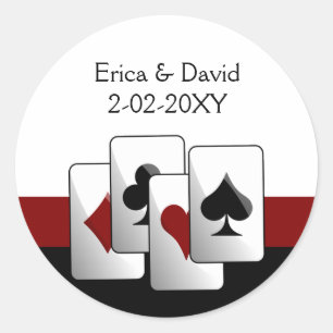 Sticker Rond Sceau d'enveloppe mariage Vegas