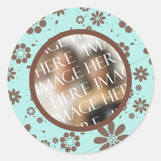 Sticker Rond Sceau D'Enveloppe modèle photo Et Mariage (Devant)