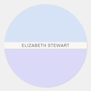 Sticker Rond Sceau d'enveloppe moderne bleu clair et lavande