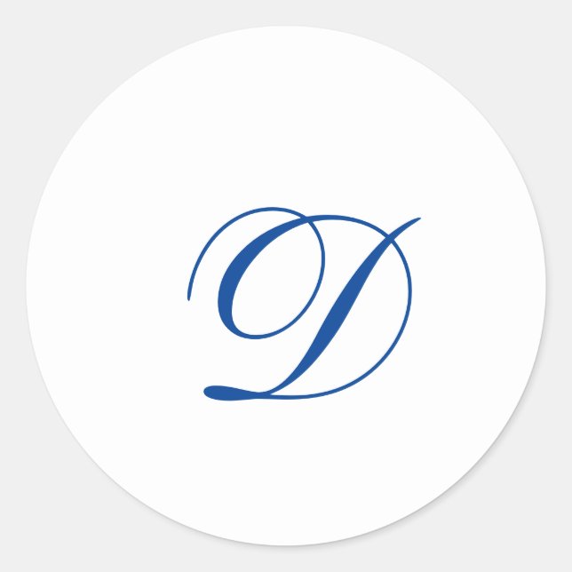 Sticker Rond Sceau d'enveloppe Monogram English Vivace Style (Devant)