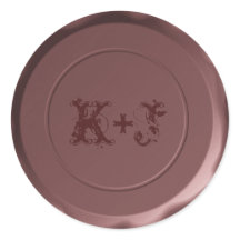 Sceau d'enveloppe monogramme - Champagne rougissan