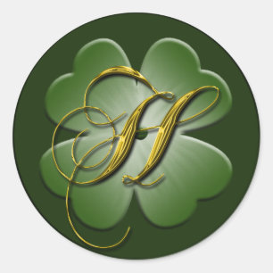 Sticker Rond Sceau d'enveloppe Monogramme H Mariage irlandais