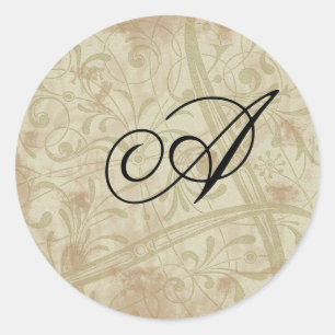 Sticker Rond Sceau d'enveloppe monographique