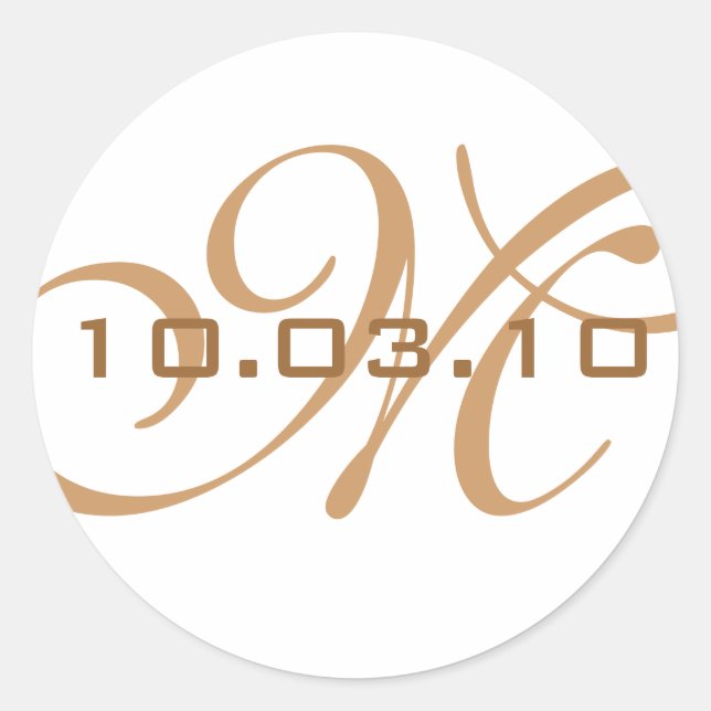 Sticker Rond Sceau d'enveloppe monographique (Devant)