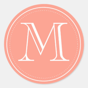 Sticker Rond Sceau d'enveloppe monographique classique par impr