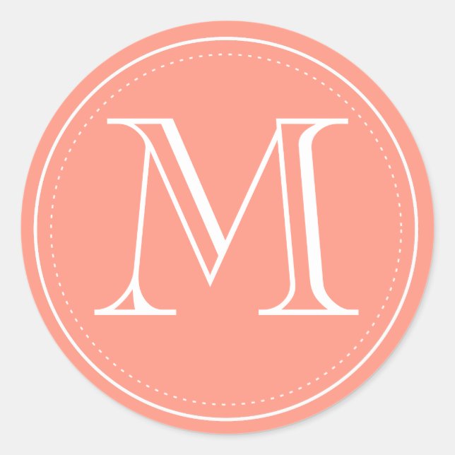 Sticker Rond Sceau d'enveloppe monographique classique par impr (Devant)