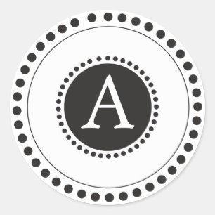 Sticker Rond Sceau d'enveloppe noire personnalisée