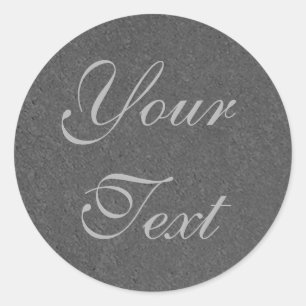 Sticker Rond Sceau d'enveloppe personnalisée gris argent avec t