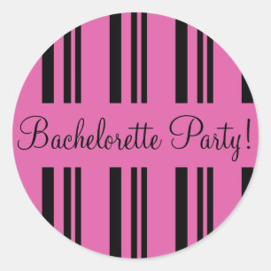 Sticker Rond Sceau d'enveloppe rayée de la Bachelorette
