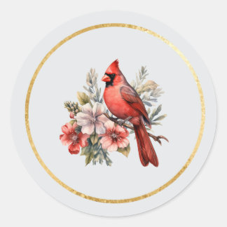 Sticker Rond Sceau d'enveloppe rond brillant Cardinal