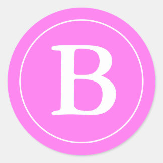 Sticker Rond Sceau d'enveloppe ronde avec monogramme - rose et 
