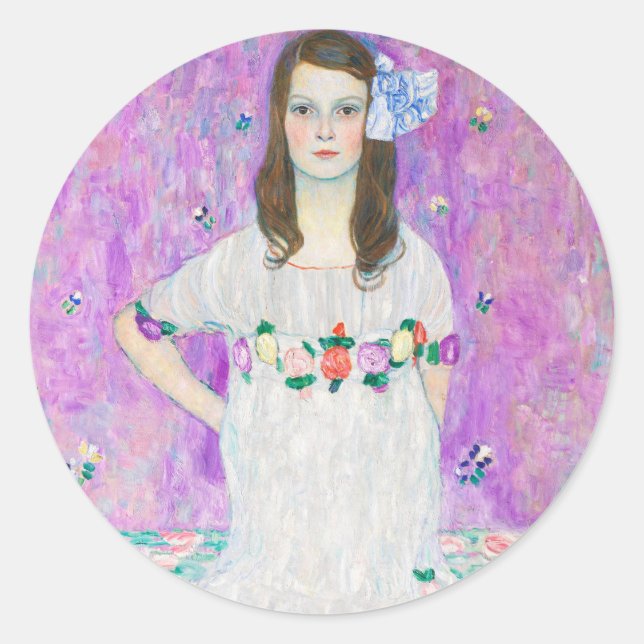 STICKER ROND SCEAU D'ENVELOPPE RONDE GUSTAV KLIMT "MADA PRIMAVE (Devant)