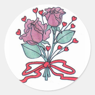 Sticker Rond Sceau d'enveloppe rose