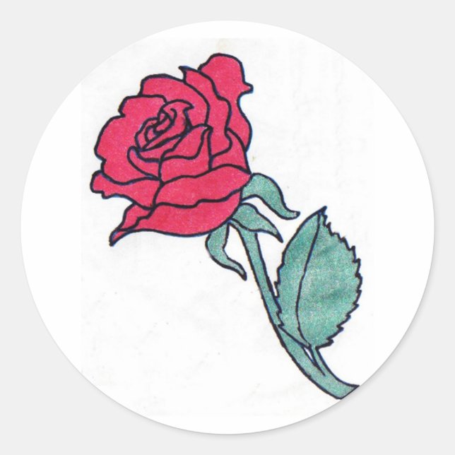 Sticker Rond Sceau d'enveloppe rose (Devant)