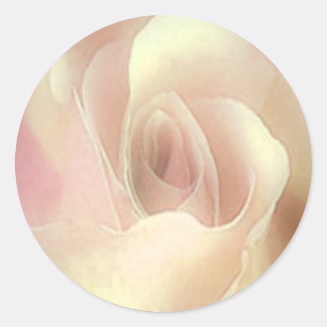 Sticker Rond Sceau d'enveloppe Rose d'or (Devant)