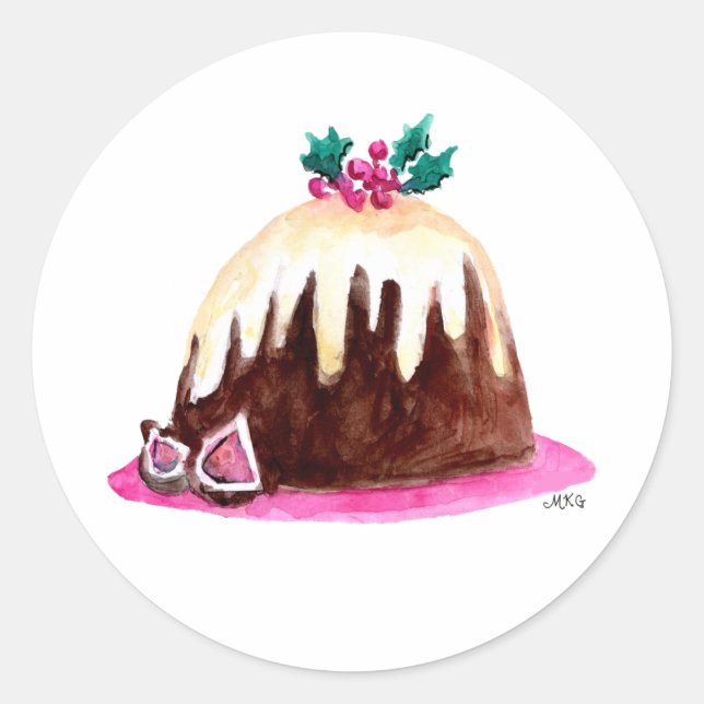 Sticker Rond Sceau d'enveloppes de Noël fantaisie (Devant)