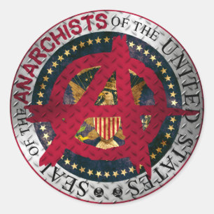 Sticker Rond Sceau des anarchistes des États-Unis