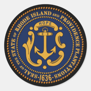 Sticker Rond Sceau d'État de l'île Rhode