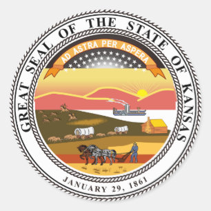 Sticker Rond Sceau d'État du Kansas