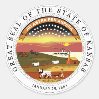 Sticker Rond Sceau d'État du Kansas
