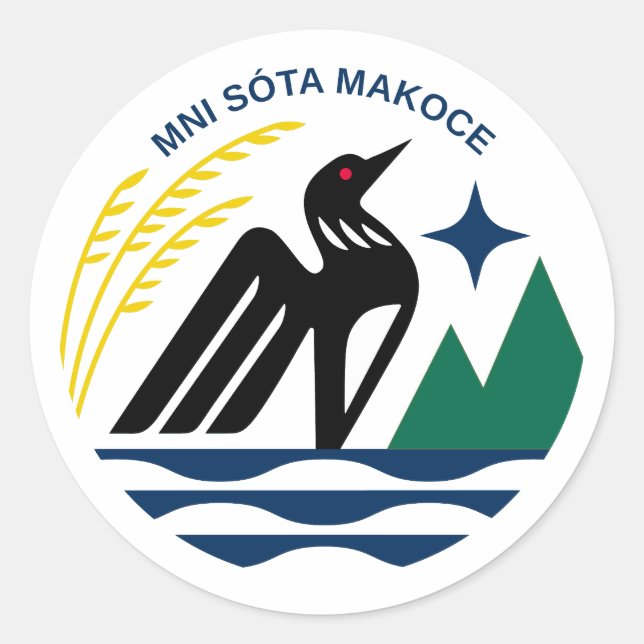 Sticker Rond Sceau d'État du Minnesota (Devant)