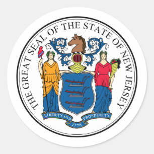 Sticker Rond Sceau d'état du New Jersey -