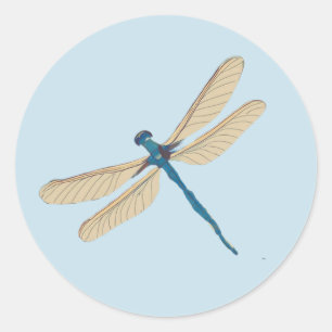 Sticker Rond Sceau d'invitation de libellules