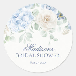 Sticker Rond Sceau d'invitation de mariage à l'hortensia floral