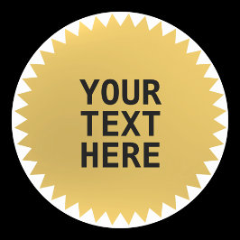 Sticker Rond Sceau d'or avec texte personnalisé