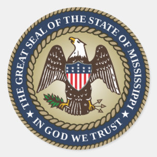Sticker Rond Sceau du Mississippi