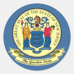 Sticker Rond Sceau du New Jersey
